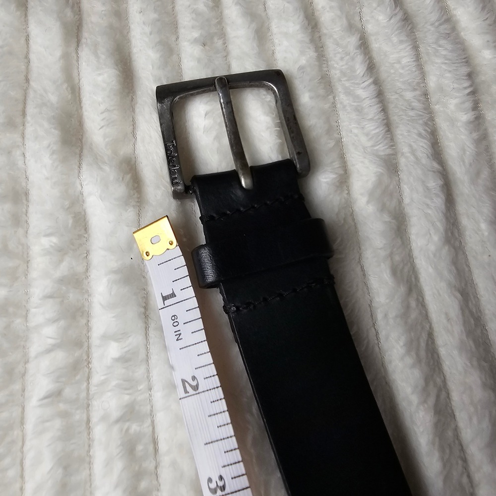 Timberland Mens Genuine Leather Square Buckle Belt 38 Black Rugged Workwear - Picture 9 of 11